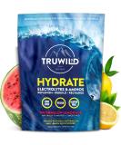 TRUWILD Hydrate Vegan Electrolyte + Amino Acid Drink Mix Powder – Clean Sugar-Free Post-Workout Muscle Recovery & Immune Support Supplement w/ Magnesium – Non GMO – 20 Servings (Watermelon Lemonade) - Buy Online on GoSupps.com