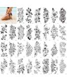 30 Pcs Flower Temporary Tattoo Sticker For Woman,Beautiful Floral Fake Tattoo - Buy Online on GoSupps.com