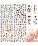 DIBESTS 3D Nail Art Stickers - Cute Cartoon Designs for Manicure and Nail Decoration (4 Sheets 280+ Decals) - Ideal Gift for Girls, Women, and Kids - Buy Online on GoSupps.com