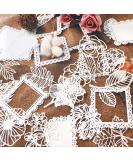 Vintage Scrapbooking Supplies Pack - 40 Pcs Cutout Lace Paper Feathers Flowers Leaves Frame Decorative DIY Craft Stationery - Buy Online on GoSupps.com