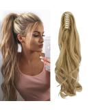 Claw Jaw Ponytail Extension 18 Curly Light Ash Blonde & Bleach Blonde - Clip-in Hair Piece - Buy Online on GoSupps.com