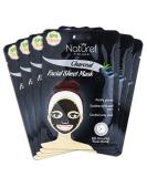 Korean Charcoal Black Face Mask Sheet - 6 Pack for Oily Skin and Pores - Buy Online on GoSupps.com
