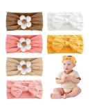 Uwiyo 6-Pack Baby Turban Headband Set | Soft Nylon Flower Loop Hairbands for Newborns & Toddlers - Buy Online on GoSupps.com