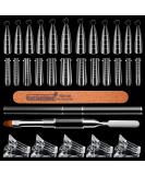 240 Poly Extension Gel Nail Forms Set with Dual-Ended Brush - Stiletto & Coffin Shapes | Nail Salon Quality Mold Kit with Nail Clips & File - Perfect for DIY Manicures - Buy Online on GoSupps.com