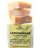 Splendor Lemongrass Poppy Seed Soap - Natural Exfoliating Coconut Oil Bar | Handmade Vegan Essential Oil Soap from USA - Buy Online on GoSupps.com