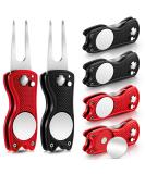 6-Pack Stainless Steel Foldable Golf Divot Tool with Magnetic Ball Marker - Black/Red - Buy Online on GoSupps.com