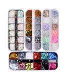 48 Color Nail Seedlettes Glitter & Rhinestone Art - DIY 3D Nail Stickers for Face & Body Decoration (4 Boxes) - Buy Online on GoSupps.com
