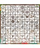 64 Piece Reusable Flower Plant Stencils for Painting on Various Surfaces - DIY Art and Craft Templates for Wood, Walls, Fabric, and More - Buy Online on GoSupps.com