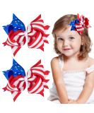 Whaline Jumbo 4th of July Bow Hair Clips - American Flag Barrette for Girls and Women - Patriotic Stars and Stripes Hair Accessories - Independence Day Memorial Day - 2Pcs - Buy Online on GoSupps.com