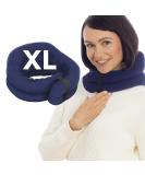 SunnyBay XL Microwave Heating Pad - Extra Long Navy Blue Neck and Shoulder Wrap with Flaxseed Filling for Hot or Cool Relief - Buy Online on GoSupps.com