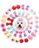 40 Pieces Dog Bows Cute Puppy Dog Bowknot Hair Bows Handmade Hair Accessories Bow with Rubber Bands Lace Organza Puppy Bows Rhinestone Pearls Dog Hair Ties Multicolor Dog Hair Grooming Accessories - Buy Online on GoSupps.com