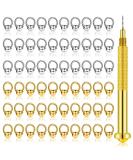 Dangle Nail Piercing Charms Set - 61 Pieces for Nail Art with Hand Drill and Beaded Rings - Acrylic, Gels and Decorations - Gold & Silver - Buy Online on GoSupps.com