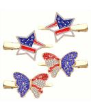 Patriotic Rhinestone American Flag Hair Clip for 4th of July Celebration - Buy Online on GoSupps.com