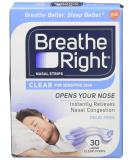 Breathe Right Nasal Strips Clear for Sensitive Skin Large 30 Each - Pack of 4 - Buy Online on GoSupps.com