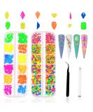 3120Pcs Diamond Nails Rhinestones for Nail Art | Colorful Fluorescence Rhinestones with Tweezers and Pen | Multi Shapes Clear AB Gemstones for Women DIY Craft - Buy Online on GoSupps.com