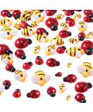 50 Pieces Tiny Resin Bees and Ladybugs for Crafts and DIY Decor - 0.98 Inch Bees, 0.74 Inch Ladybugs, 0.51 Inch Size - Perfect for Wreath, Scrapbooking, Party Decoration - Buy Online on GoSupps.com