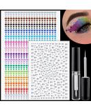 1225 Pcs of Rhinestone Stickers 3/4/5/6mm Clear+Colorful Self Adhesive Face Gems  Stick on Body Crystal Jewels with Quick Dry Makeup Glue for Face Eye Hair Nails Make up and Craft DIY Decorations 02-900pcs+325pcs - Buy Online on GoSupps.com