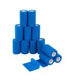 PHYTOP 10cm x 4.5m Cohesive Bandage Vet Wrap - Elastic Self Adhesive Tape for Wrist & Ankle Protection (Blue) - Buy Online on GoSupps.com