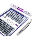 DYI Lash Extension Kit - 240pcs Individual Lashes, D Curl Wispy & Clusters with Tweezers, Bond & Seal - 20D & 40D Mixed Kit - Buy Online on GoSupps.com
