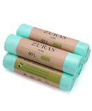 Zuras 60L Organic Waste Bags - 75 Compostable & Biodegradable Garbage Bags | Tear-Resistant Waterproof DIN EN 13432 Certified - Buy Online on GoSupps.com