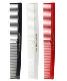 Allegro Combs 420 Hair Comb Set - 3 Pack Black, Red, and White Barber Styling Combs - Buy Online on GoSupps.com