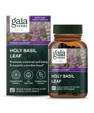 Gaia Herbs Holy Basil Leaf - 60 Vegan Liquid Phyto-Caps for Stress Relief & Wellness - Buy Online on GoSupps.com