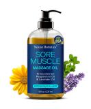 Sore Muscle Massage Oil - 8 fl oz | Peppermint Lavender & Arnica | Pain Relief & Muscle Relaxation | Nexon Botanics - Shop Internationally - Buy Online on GoSupps.com