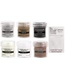 Ranger Fine Super Embossing Powder Bundle - White, Silver, Black, Copper, Clear, Gold - 6 Jars, 1/2 oz Each + 3 Carnoras Scoop Spoons - Buy Online on GoSupps.com