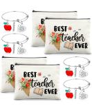 Teacher Appreciation Gift Set: 8 pcs Makeup Pouches & Bangle Bracelets - Graduation & End of Year Thank You Gifts for Women - Buy Online on GoSupps.com
