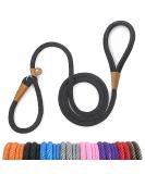 Lynxking Strong Heavy Duty Braided Rope Slip Lead for Medium, Large & Small Dogs - Black, 1/2in x 5ft - Buy Online on GoSupps.com