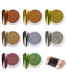 Melliex 8 Jar Chrome Powder Nails - Metallic Mirror Glitter Pigment for Stunning Nail Designs | Bright Colors & Magical Effects - Buy Online on GoSupps.com