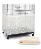 Adjustable Nylon Mesh Bird Cage Cover - White X-Large Daisy Design | Seed & Feather Catcher for Parrot, Parakeet, Macaw | Round/Square Cage Skirt Guard - Buy Online on GoSupps.com