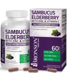Bronson Sambucus Elderberry with Zinc & Vitamin C - Triple Immune Support Complex | Non-GMO, 60 Capsules - Buy Online on GoSupps.com