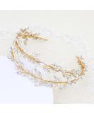 Oriamour Double Layer Bridal Crystal Headband - Gold Wedding Headpiece for Women - Buy Online on GoSupps.com