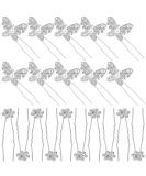 OIIKI 20 PCS Wedding Bridal Hair Pins - Pearl Butterfly & Rhinestone Flower U Shape Clips for Women & Girls - Buy Online on GoSupps.com