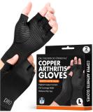 Dr. Frederick's Original Copper Arthritis Glove - 2 Gloves - Perfect Computer Typing Gloves - Fit Guaranteed - Large Fingerless - Black Large - Buy Online on GoSupps.com