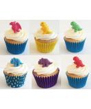 Holly Cupcakes 6 Mixed Colour Sugar Dinosaurs- edible & handmade with love in the UK! - Buy Online on GoSupps.com