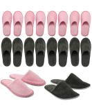 10 Pairs Disposable Home Slippers for Guests - Soft Washable Cotton Linen Spa Slippers Non-Slip & Breathable for Indoor Travel & Parties (Pink Gray - Buy Online on GoSupps.com