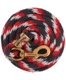Weaver Leather Poly Lead Rope 10ft with Brass Snap - Graphite/Red - Buy Online on GoSupps.com