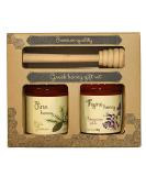 Melissokomiki Dodecanesse Honey Gift Set with Dipper (1 Thyme 130 g jar 1 Pine 130 g Wooden Dipper) - Buy Online on GoSupps.com