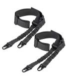 CVLIFE Two Points Sling with Length Adjuster Traditional Sling with Metal Hook for Outdoors Black 2 Pack - Buy Online on GoSupps.com