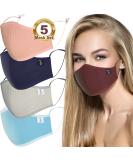 BigSmile Women's Cloth Face Masks - Washable, Reusable & Adjustable 5 Pack - Buy Online on GoSupps.com