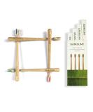 Bambumi Bamboo Toothbrushes Set - Eco-Friendly BPA Free Biodegradable & Sustainable Wooden Toothbrushes (Red/Green/Blue/Bamboo) - Buy Online on GoSupps.com
