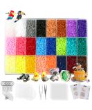 24,000 Fuse Beads Kit - 24 Colors 2.6mm Tiny Mini Beading Set with Pegboards and Ironing Paper for Party Crafts - Buy Online on GoSupps.com