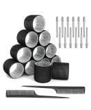 Curlers Large Curls Set - 26 Piece Self-Adhesive Rollers & Clips for Heatless Styling - Ideal for Long, Medium, Short Hair - Buy Online on GoSupps.com