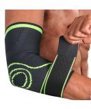 Elbow Brace Compression Sleeve for Tendonitis & Tennis Elbow | Elastic Guard with Strap - Free Size - Buy Online on GoSupps.com
