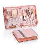 Coolzon 26-Part Professional Manicure Set | Stainless Steel Nail Tools for Manicure & Pedicure | Advanced Zip Pocket Design | Rose Color - Buy Online on GoSupps.com