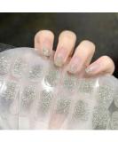 Ceboic Half-Hardened UV Gel Strips - 22PCS Silver Shiny French Nail Polish Stickers | Salon Quality Self-Adhesive Nail Wraps for Women & Girls - Perfect for Christmas Nail Art Decor - Buy Online on GoSupps.com