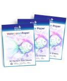 3 Pack - Total of 108 Sheets of Watercolor Paper (11.7" x 8.3") - Heavy Stock (98lb) Loose White Sheets. Perfect for Kids Students & Adults White Medium 3 Pack - Buy Online on GoSupps.com