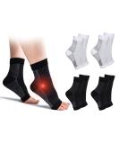4 Pairs Neuropathy Socks Plantar Fasciitis Socks Compression Socks for Women & Men Ankle Support Brace for Sprained Ankle Breathable Anti-Slip Soothe Socks for Pain Relief Black+White 5-7.5 - Buy Online on GoSupps.com
